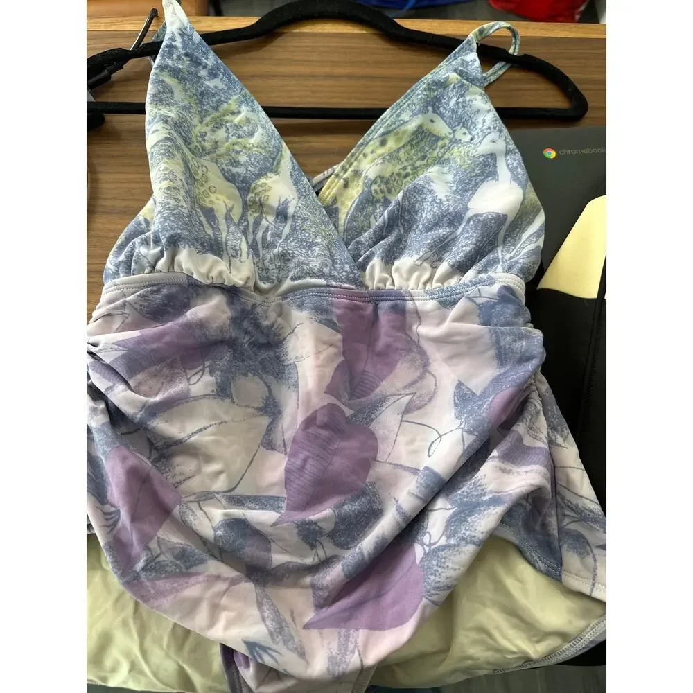 Noelle Floral One Piece Bathing Suit Size L - Picture 3 of 6